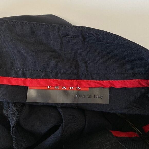 Prada Black Nylon Blend Front Seam Side Zip Dress Pants - Picture 12 of 13